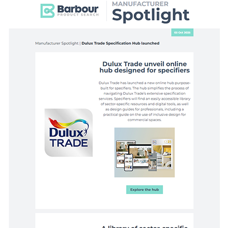 Manufacturer Spotlight| Dulux Trade Specification Hub launched